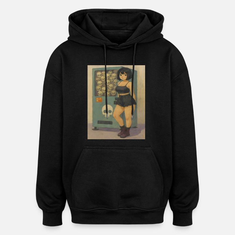 Automate du Crâne Gothique - Sweat à capuche oversize unisexe - noir