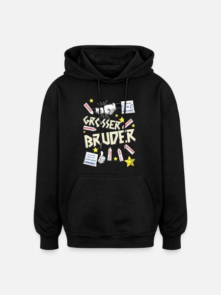 Brüder - Oversized Unisex Hoodie - Schwarz