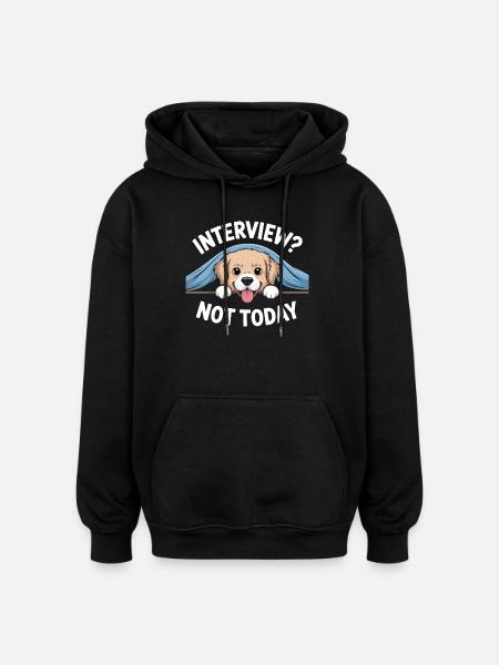 Lazy Labrador, Sleepy Puppy - Oversized Unisex Hoodie - black