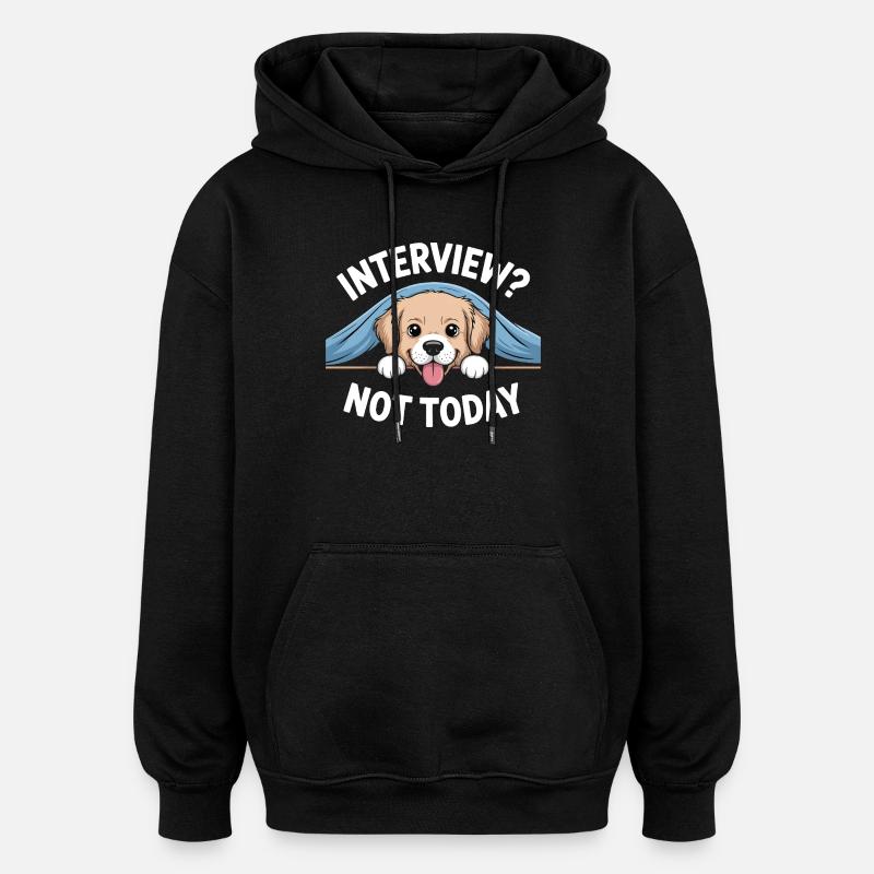 Fauler Labrador, verschlafener Welpe - Oversized Unisex Hoodie - Schwarz