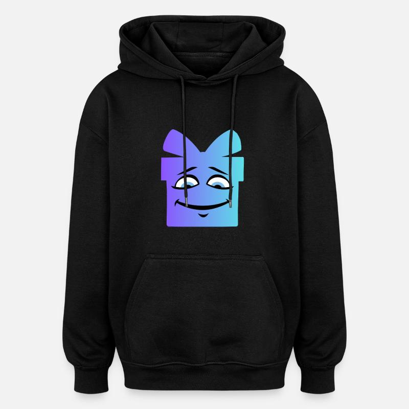 Gradient Smiling Geschenkbox - Oversized Unisex Hoodie - Schwarz