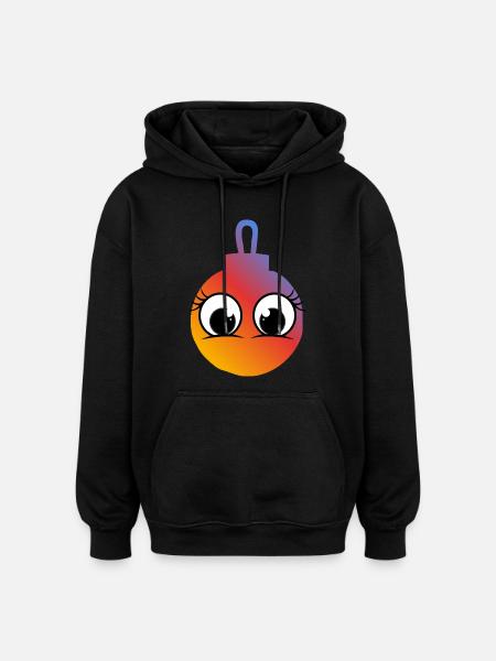 Ball Joy Gradient Big Eyes - Oversized Unisex Hoodie - black