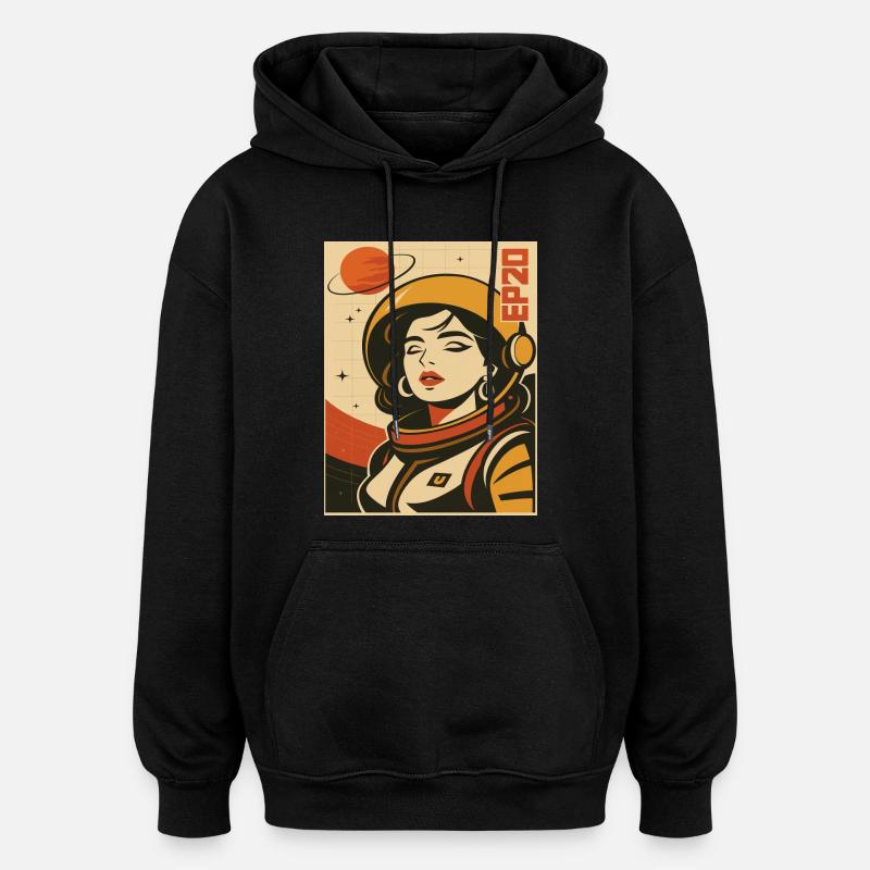Astronaut Retro Space Comic - Oversized Unisex Hoodie - black