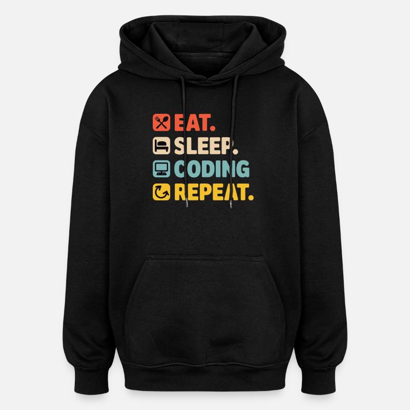 Programmiererleben Humor für Programmierer - Oversized Unisex Hoodie - Schwarz