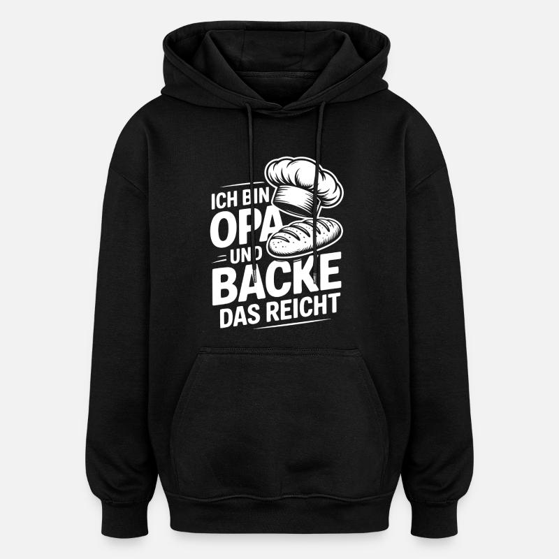 Opa Backt - Oversized Unisex Hoodie - Schwarz