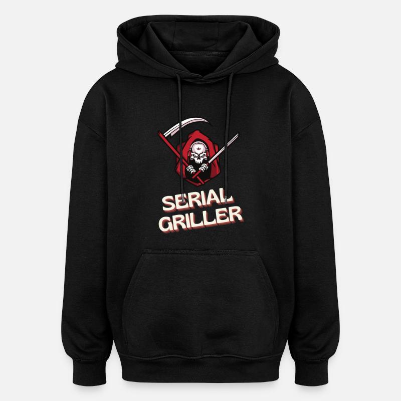 Grilleur en série - Sweat à capuche oversize unisexe - noir