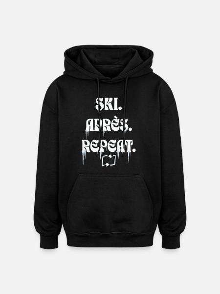 Ski Après Repeat - Sweat à capuche oversize unisexe - noir