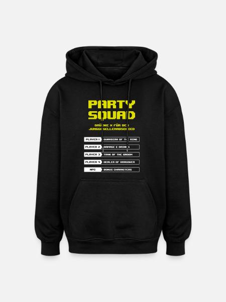 Gaming Party Squad Junggesellenabschied - Oversized Unisex Hoodie - Schwarz