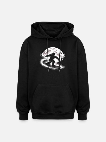 Bigfoot Surfer - Oversized Unisex Hoodie - black
