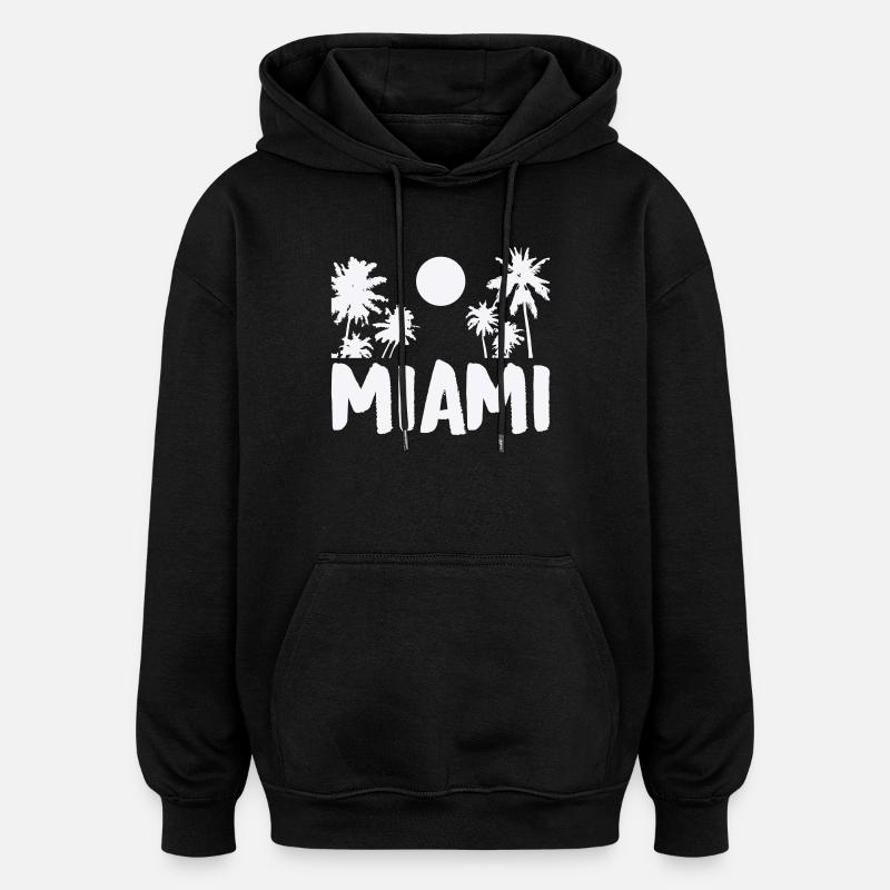 Miami - Sweat à capuche oversize unisexe - noir