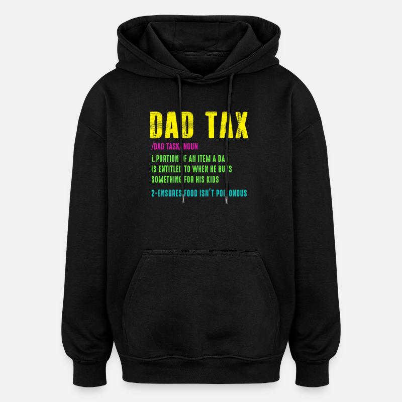 Papa Steuer Neon Humor Tee - Oversized Unisex Hoodie - Schwarz