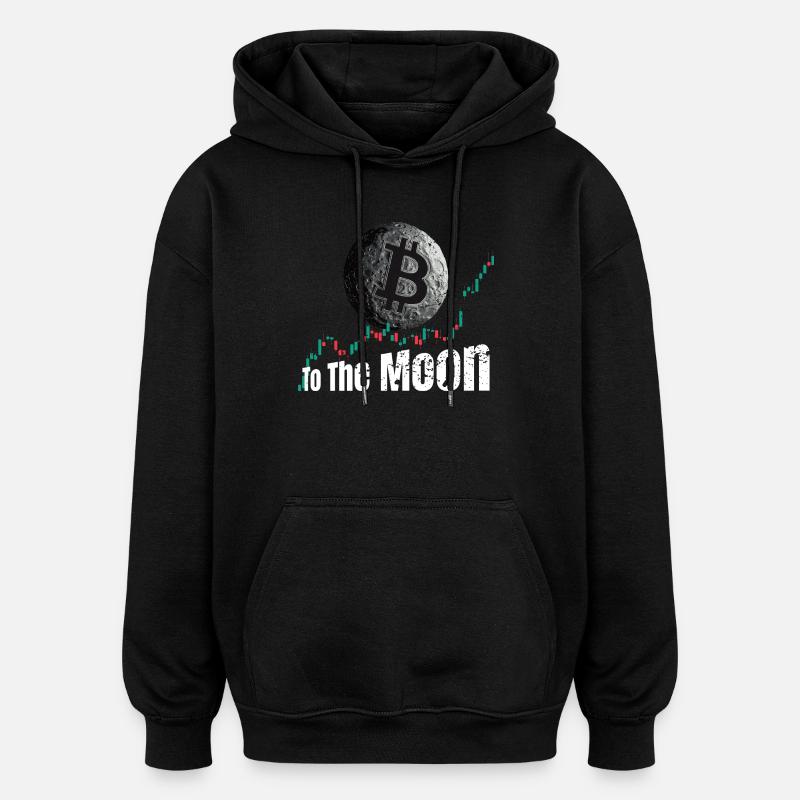 Bitcoin jusqu’à la Lune - Sweat à capuche oversize unisexe - noir