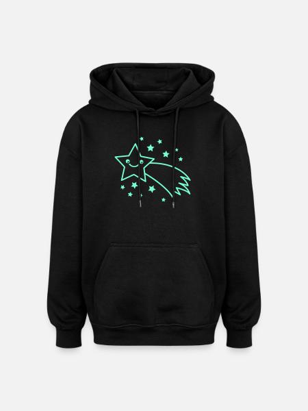 Smiling Star Comet - Oversized Unisex Hoodie - black