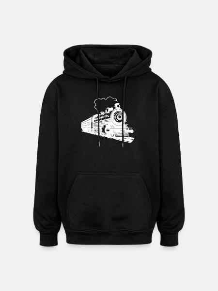 Graphique ferroviaire - Sweat à capuche oversize unisexe - noir