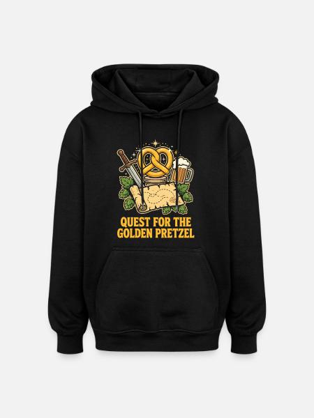 Quest For The Golden Pretzel - Oversized Unisex Hoodie - black