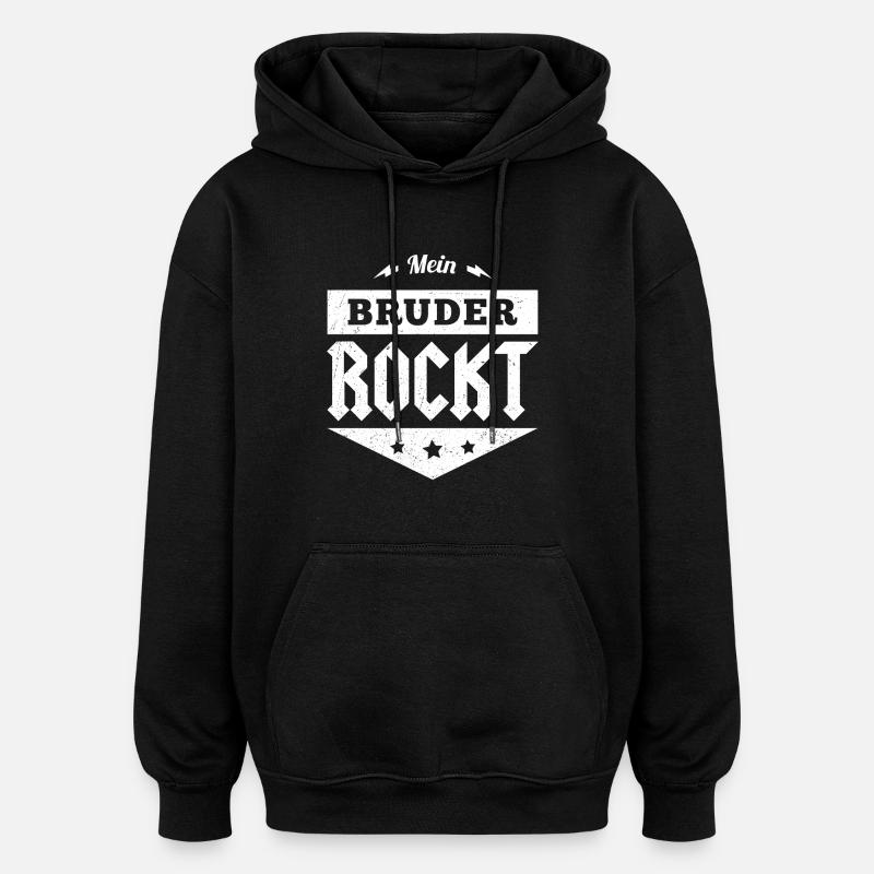 My brother Rockt - Oversized Unisex Hoodie - black