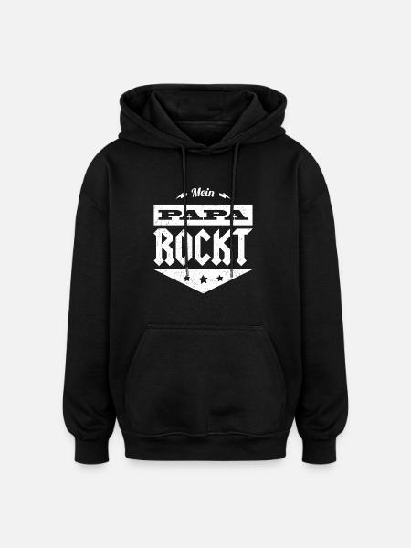 My daddy rocks - Oversized Unisex Hoodie - black