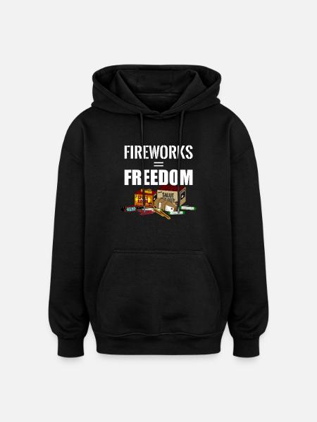 Freedom Fireworks - Oversized Unisex Hoodie - black