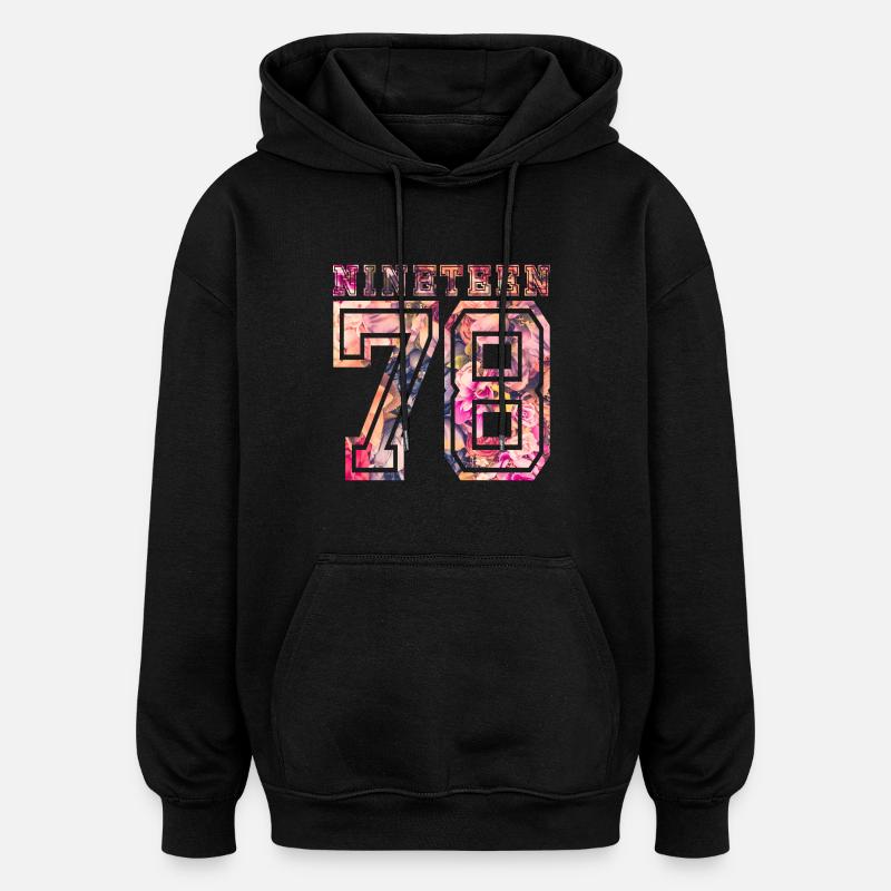 NINETEEN 1978 B - Oversized Unisex Hoodie - black