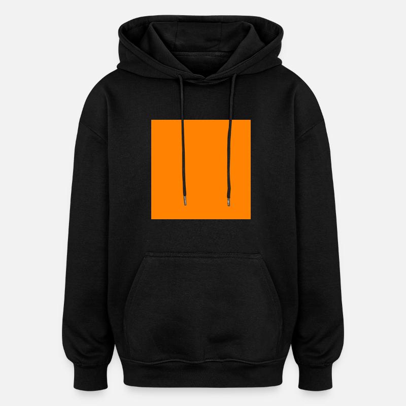 carré orange - Sweat à capuche oversize unisexe - noir