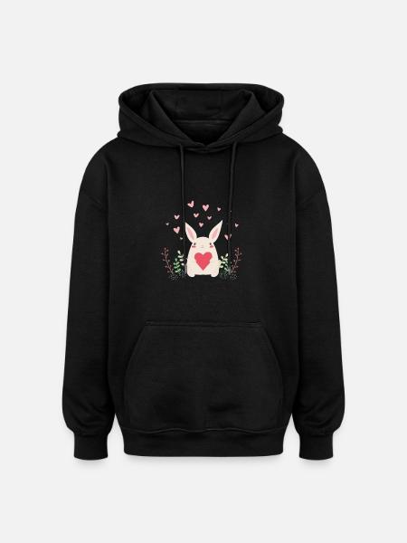 Hasenliebe - Oversized Unisex Hoodie - black