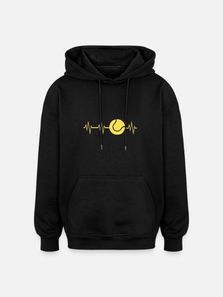 Tennis pulse - Oversized Unisex Hoodie - black
