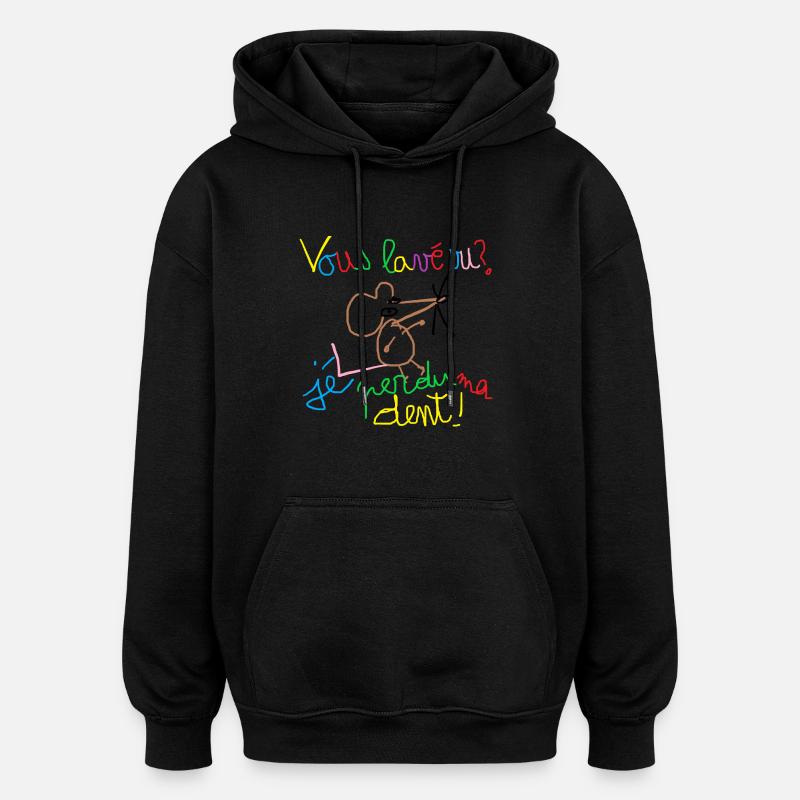 Vous lavé vu ? - Sweat à capuche oversize unisexe - noir