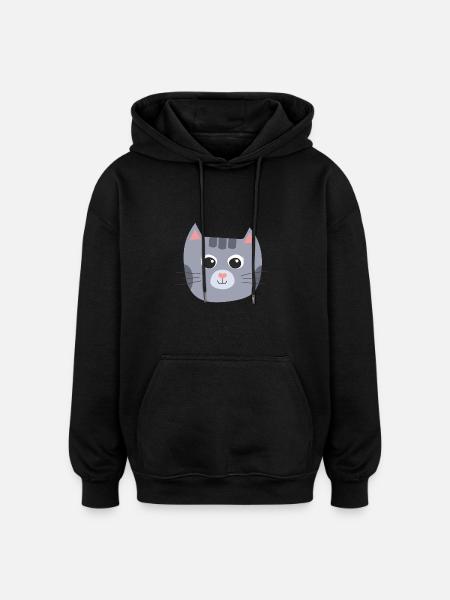 Kätzchen - Oversized Unisex Hoodie - Schwarz