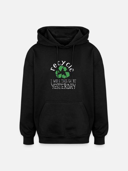recycle - Oversized Unisex Hoodie - black