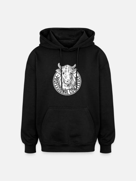 Professional cow feeder - Oversized Unisex Hoodie - black