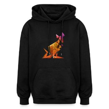 kangourou - Sweat à capuche oversize unisexe - noir - Devant - Noah (186cm)