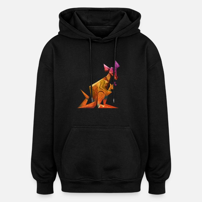 Känguru - Oversized Unisex Hoodie - Schwarz