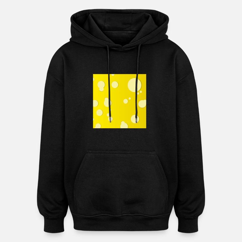 Cheese square - Oversized Unisex Hoodie - black
