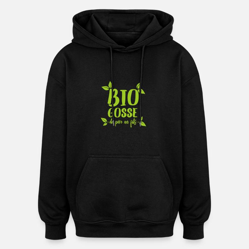 BIO GOSSE - Sweat à capuche oversize unisexe - noir