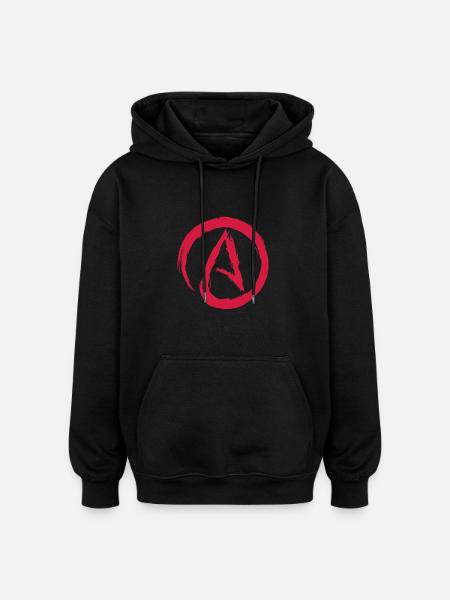 Atheism symbol atheist - Oversized Unisex Hoodie - black
