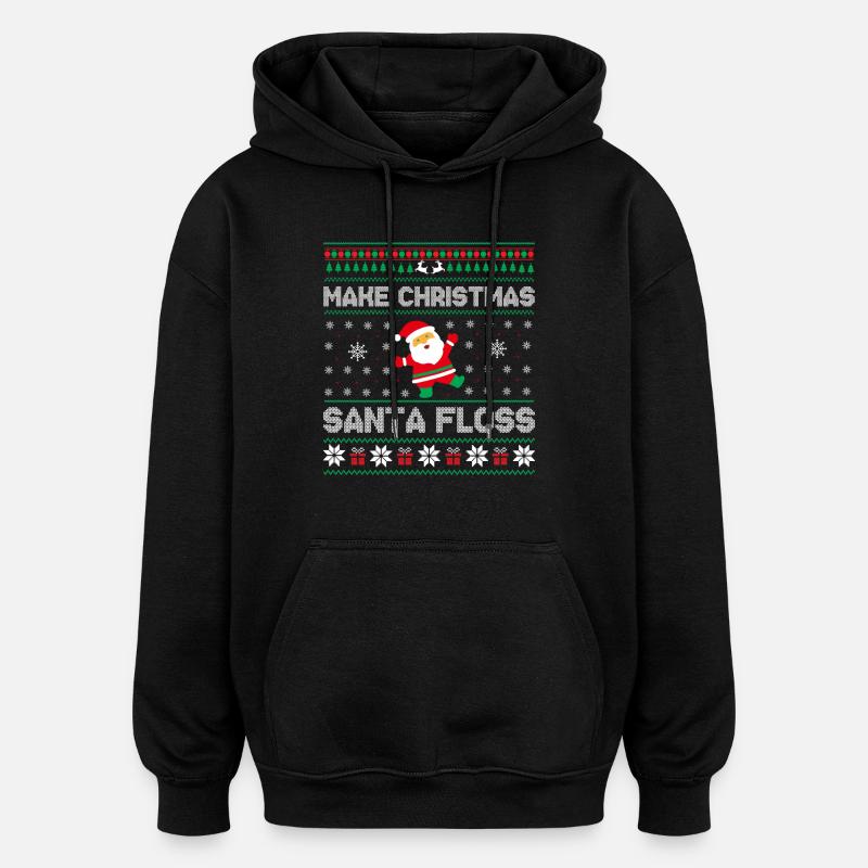 Make Christmas Santa floss - Oversized Unisex Hoodie - black