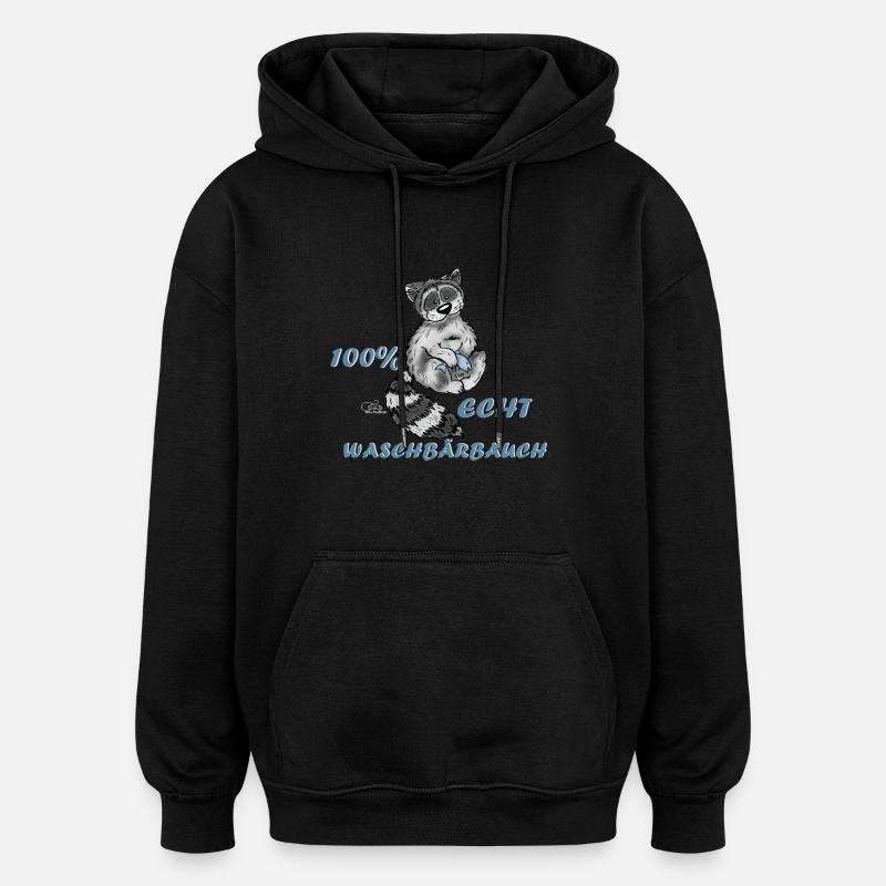 Waschbärbauch - Oversized Unisex Hoodie - Schwarz