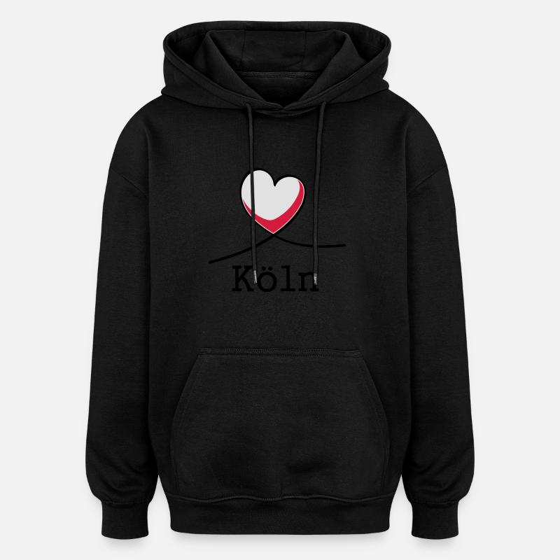J'aime Cologne! - Sweat à capuche oversize unisexe - noir