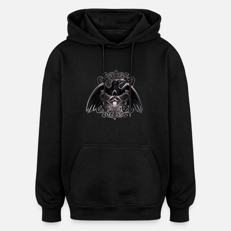 Crown - Oversized Unisex Hoodie - black