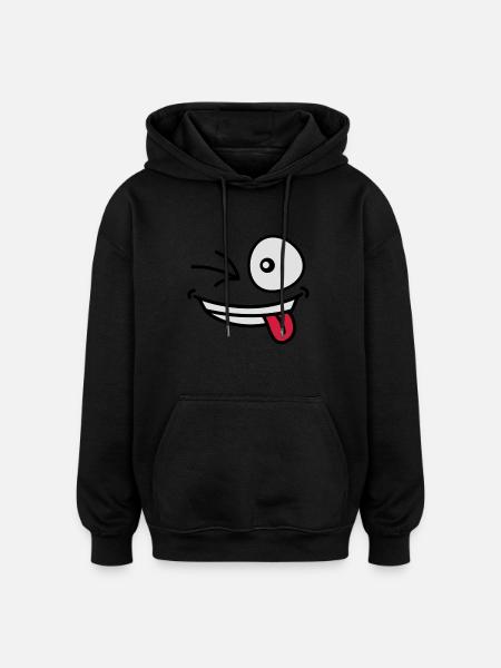 crazy_grin_face - Oversized Unisex Hoodie - black