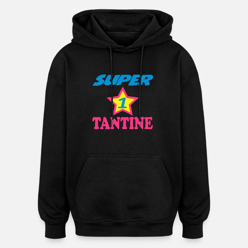 Super tantine - Sweat à capuche oversize unisexe - noir