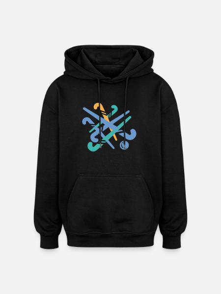 Crosse - Sweat à capuche oversize unisexe - noir