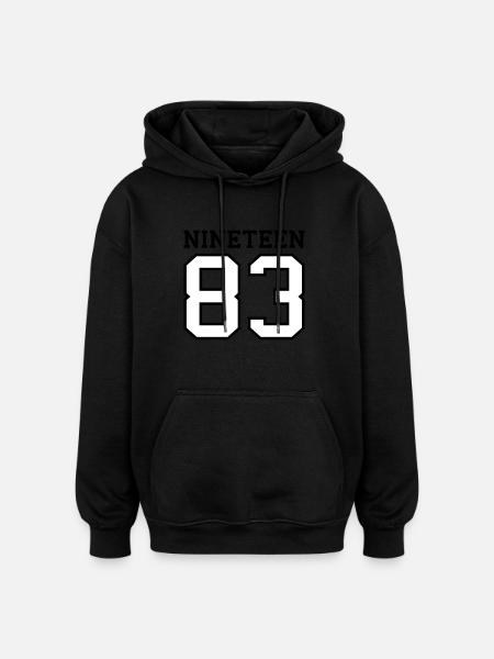 1983 - Sweat à capuche oversize unisexe - noir