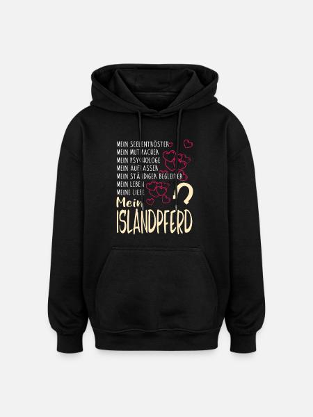 ISLANDPFERD - mein - Oversized Unisex Hoodie - Schwarz