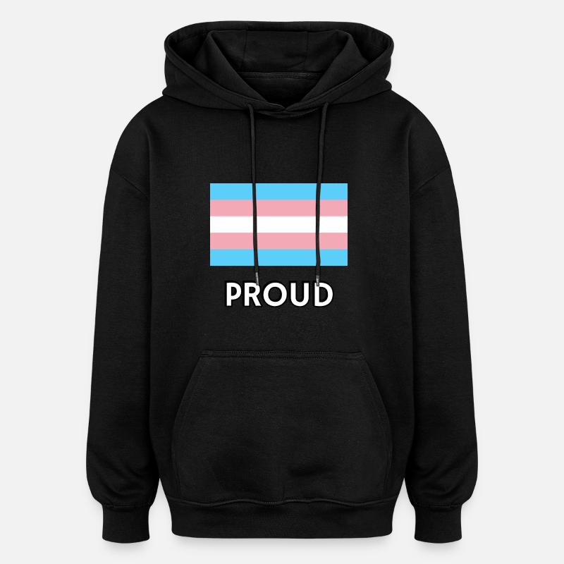 PROUD Trans-Flagge - Oversized Unisex Hoodie - Schwarz