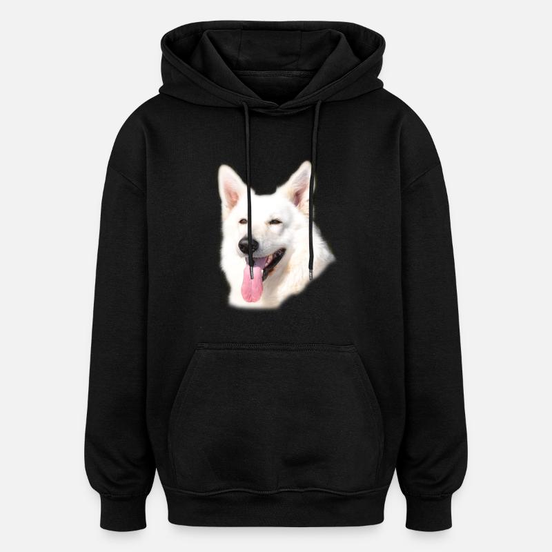 Weißer Schäferhund - Oversized Unisex Hoodie - Schwarz