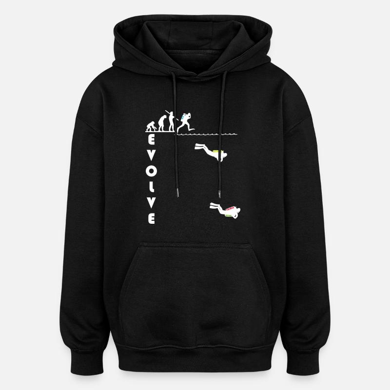 evolve_white - Oversized Unisex Hoodie - black