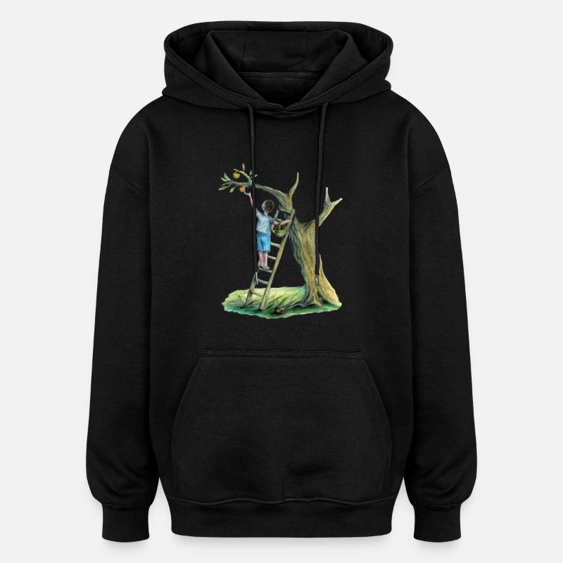 Apfelbaum - Oversized Unisex Hoodie - Schwarz