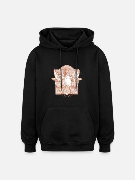 The rooster Vitruve3 - Oversized Unisex Hoodie - black