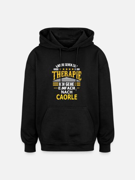NACH_CAORLE - Oversized Unisex Hoodie - Schwarz